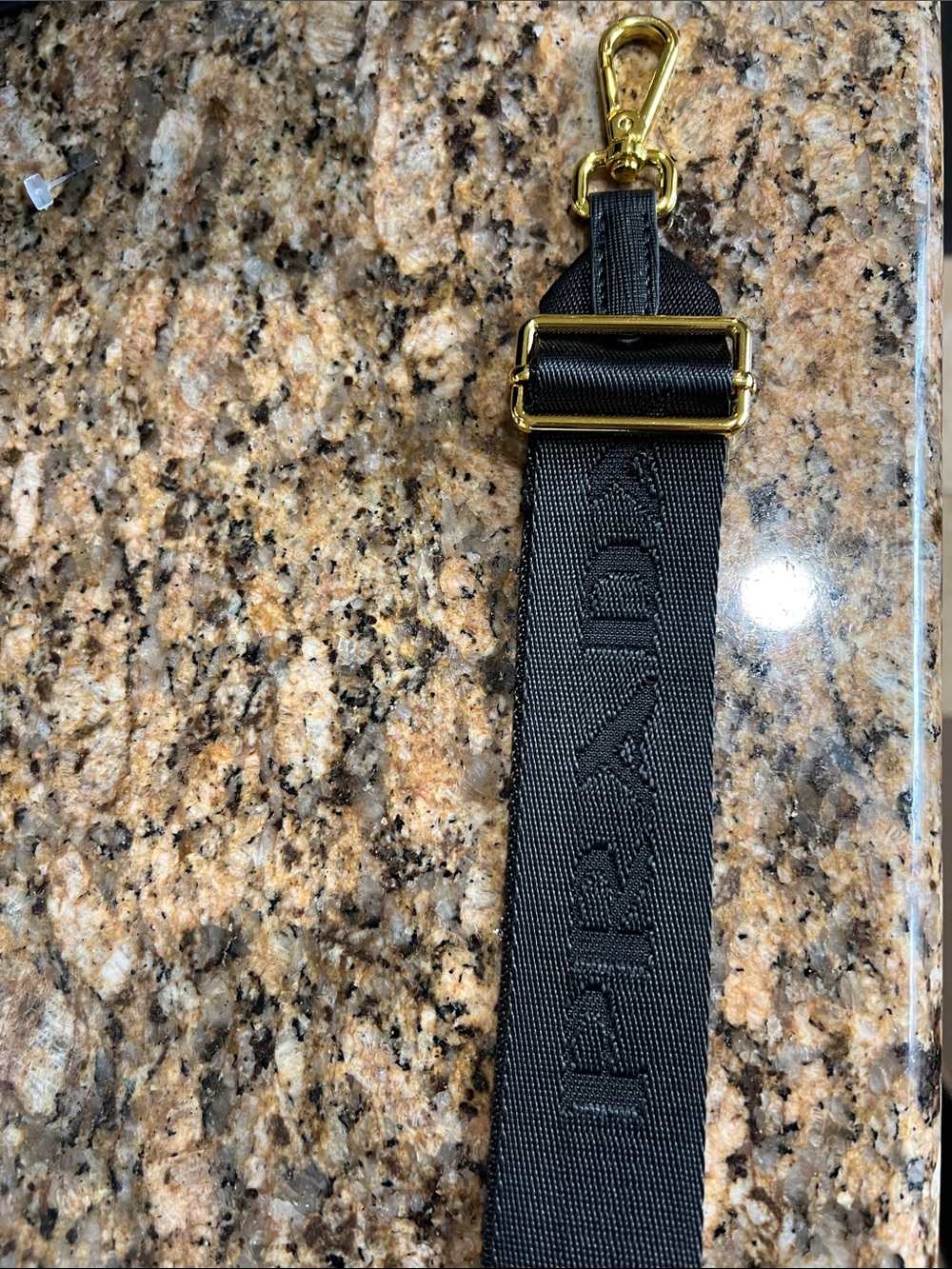 Prada Black Webbing Strap with Gold Hardware